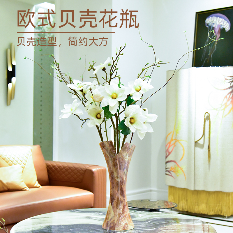 Clear Cabin Special Price Pickup Import Handmade Shell Vase Swing Piece Creative Living Room Light Lavish Nordic Home Decoration Pint