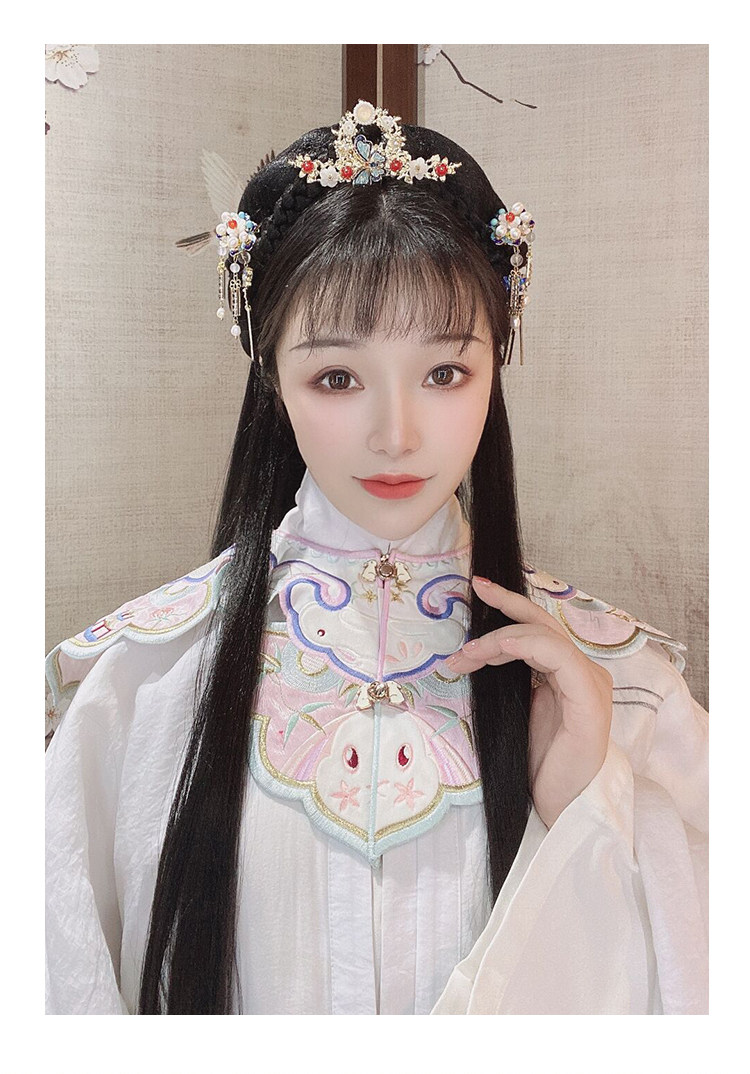 товар из китая 汉服假发发包女长直发一体式发箍头套懒人古风古装造型半发套 OTHER