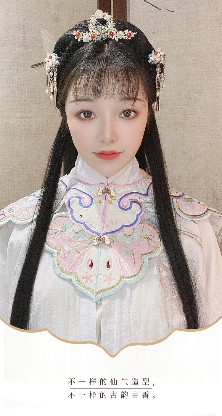 товар из китая 汉服假发发包女长直发一体式发箍头套懒人古风古装造型半发套 OTHER