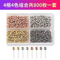 4 Color 800 box gold silver pin round ball nail map Mark pushpin Cork fixed nail office supplies