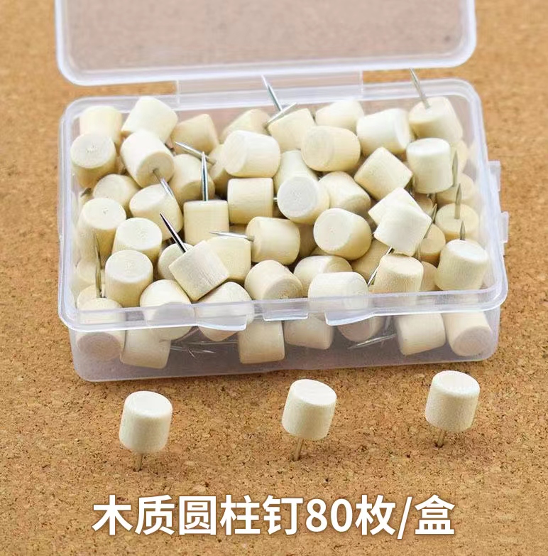 80 box logs Tupnails press stud cylindrical cork nail tack artificial word nail photo wall decoration fixing nail-Taobao