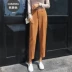 2019 xuân hè mới ống quần ống khói nữ phiên bản Hàn Quốc của quần harem nữ giản dị cao eo phù hợp với quần chín quần - Quần Harem quần tây nữ ống suông đứng Quần Harem