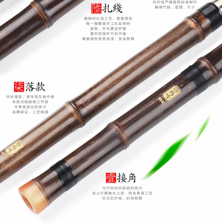[伶 吟] Người mới bắt đầu, sinh viên, Dongzhu, Zizhu, ba phần, nhạc cụ Xiao, tám lỗ, G, F, Xiao - Nhạc cụ dân tộc đàn cầm cổ