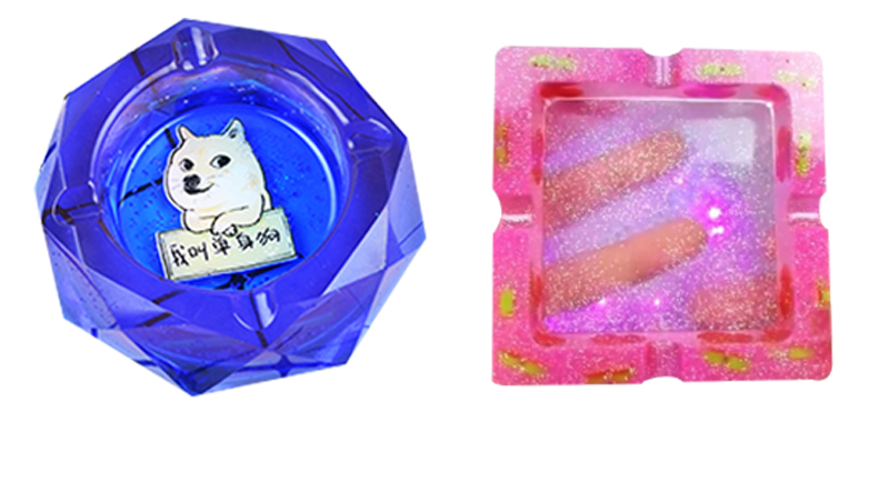 Gói vật liệu epoxy pha lê bốn mảnh Khuôn Ashtray Ashtray Handmade bộ gạt tàn tự chế khuôn bánh dứa