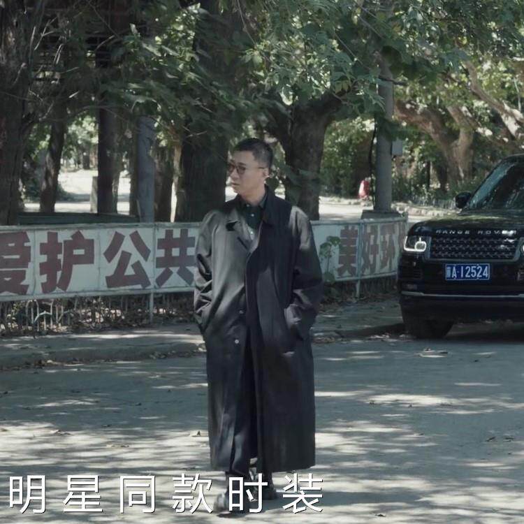 香港の反暴力団キャンペーン：李承陽と孫紅磊の同じスタイル 2023年韓国風ミドル丈黒膝上トレンチコート（男性用）。
