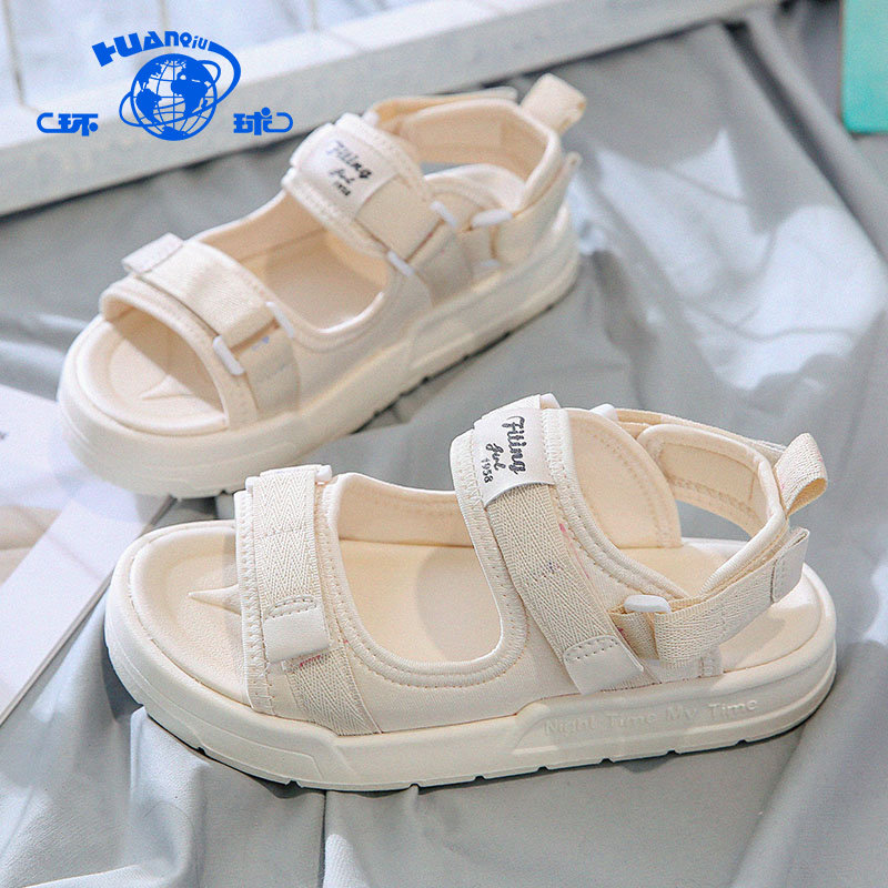 Universal 2022 summer new all-match Velcro sandals women's thick bottom casual student beach shoes hollow single shoes