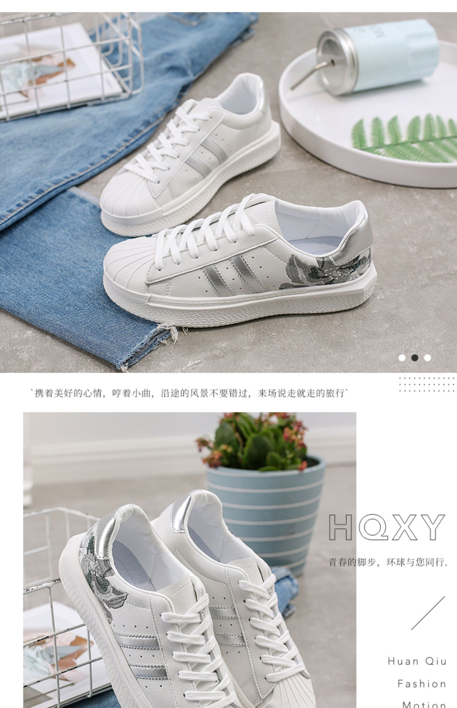 Universal 2019 xuân mới thêu retro giày trắng hoang dã Phiên bản Hàn Quốc thấp giúp giày đế bệt nữ sinh bình thường - Giày cắt thấp giày vnxk