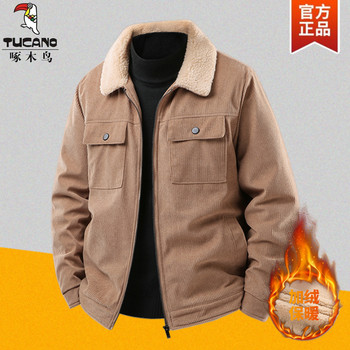 Woodpecker autumn and winter warm sherpa jacket