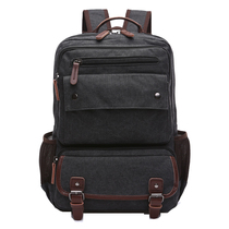 Quality Good Student School Bag Square Water Cup Position Solid Sail Fabric Strap Cover Front Bag Mens Double Shoulder Back 15 6 Inch Computer Bag