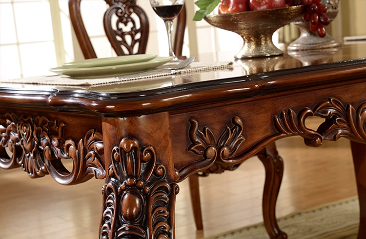 Bàn ghế ăn châu âu bàn ăn gỗ nguyên khối bàn ăn nội thất nhà hàng mỹ bàn ăn vuông bàn ghế ăn kết hợp - Bàn