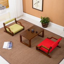Solid wood tatami chair Bay window armrest backrest chair Removable washable Japanese table and chair Single legless chair Japanese room chair