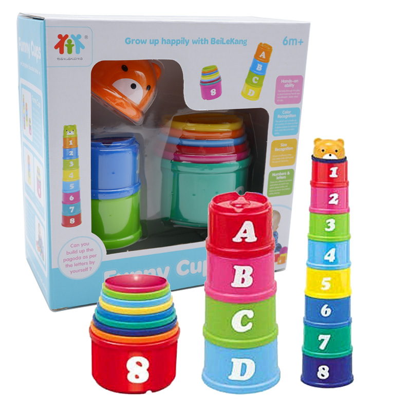 Stack Stacked High Baby Baby Layers Laminated children Puzzle Early Teaching Sleeve Cups Toy Kit Beer Keg