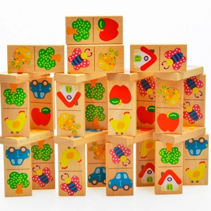 Деревянное домино, головоломка, конструктор, игрушка, 1-3 лет