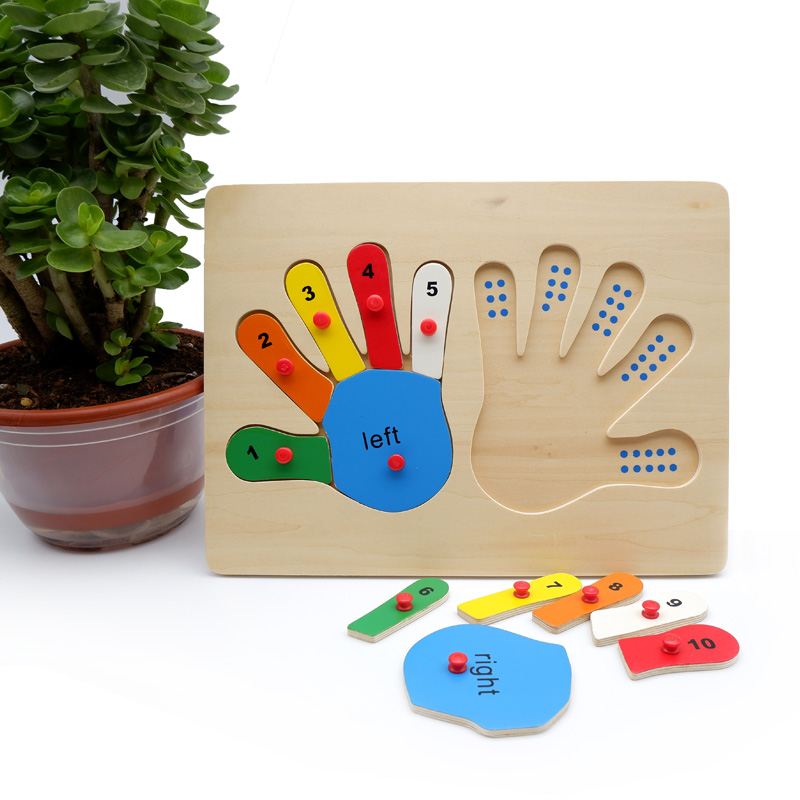 Hand-held board jigsaw puzzle for children Montserker's early education cognition baby 1 building block 2-year-old shape matching boy beneficial intelligence toy