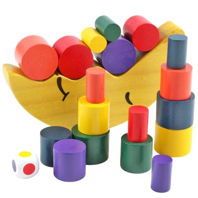 Young children Moon Balance Building Material Stacking High 2 - 4 - 6 years old baby wooden puzzle toys
