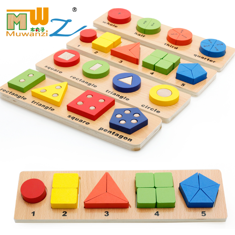 Montessori Early teaching geometric shape classification plate pairing teaching aids 1-2-3-year-old baby toddler Puzzle Power Toys