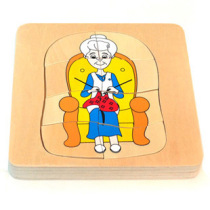 Early childhood education multi-layer puzzle toy Montessori teaching aids Montessori intelligence animal growth puzzle wooden teaching aids