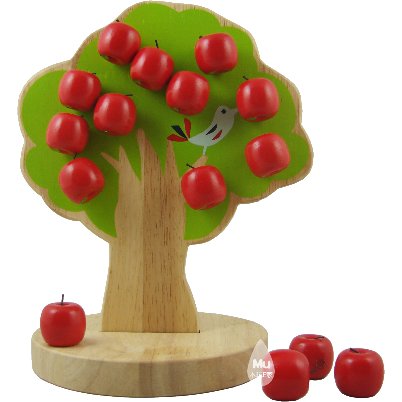 Wooden fun apple picking magnetic apple tree science number fruit fruit montesus teaching aids baby early education educational toy