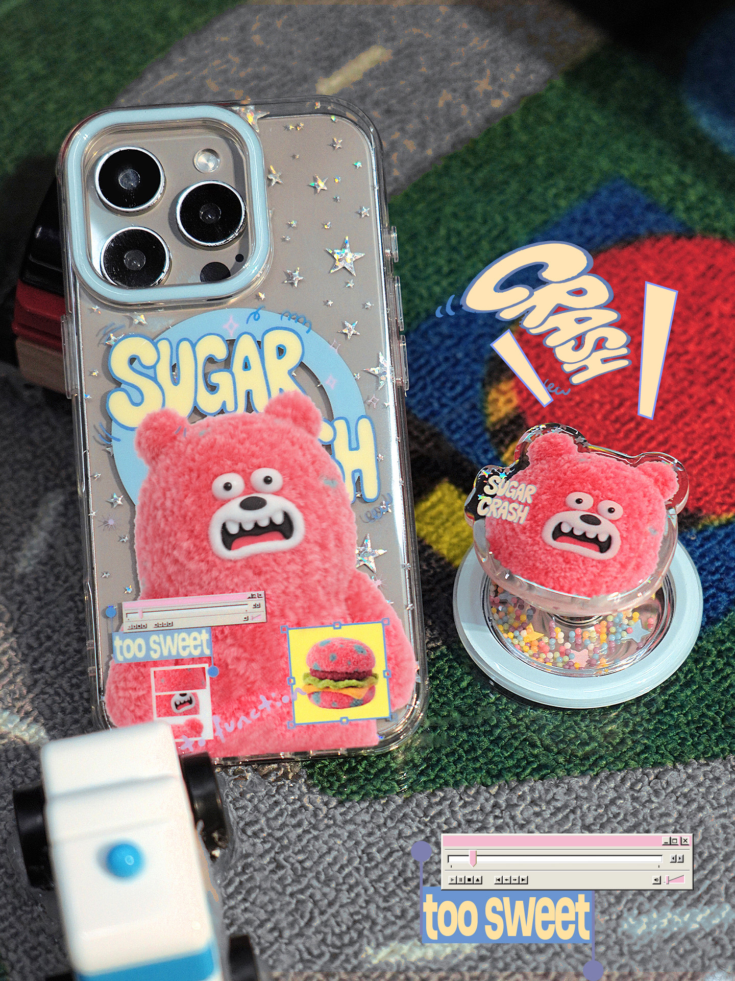 PaPaPa Burger Bear Cartoon iPhone Case