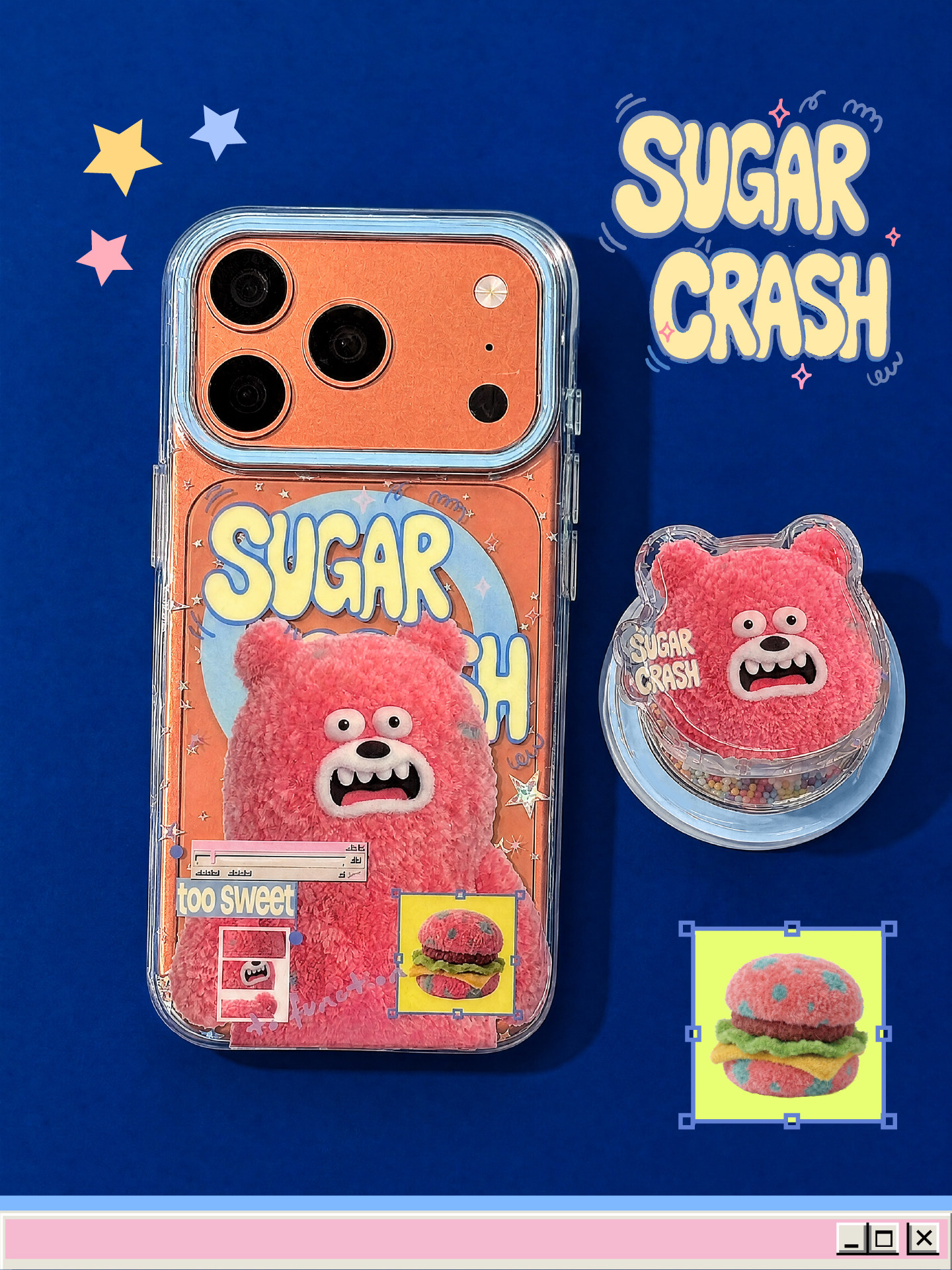 PaPaPa Burger Bear Cartoon iPhone Case