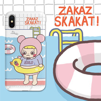 Papapa Manufacturing Bureau illustration summer girl Suitable for iPhone xs max Apple 78plus mobile phone case