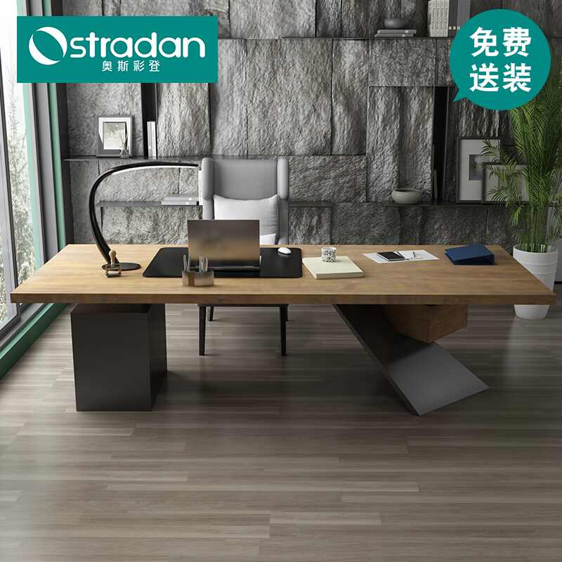 loft industrial wind office furniture in charge manager design sense desk personality creative boss table with drawer