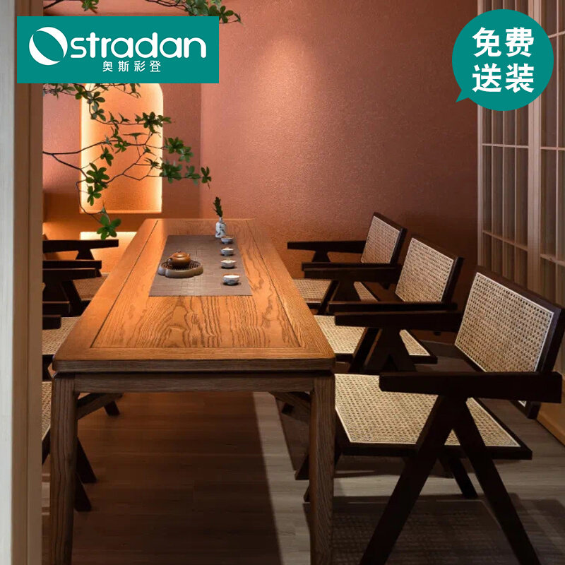 White Wax Wood Tea Table And Chairs Combined Tea House Tea House Tea House Log Furniture High-end Atmosphere Tea Table Tea Table Full Solid Wood Large Plate Table