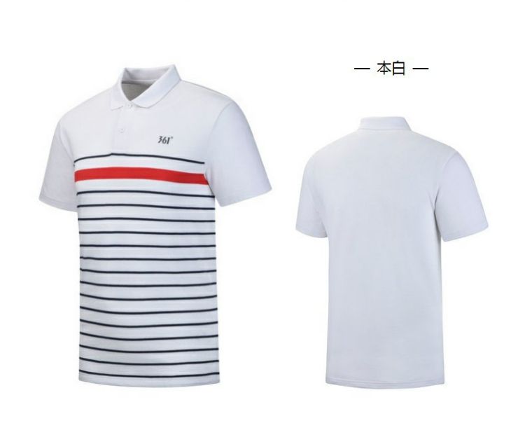 Áo thun nam tay ngắn 361 độ mùa hè mới 361 áo thể thao nam thoải mái sọc áo POLO 551729101 - Áo polo thể thao áo polo thể thao nam