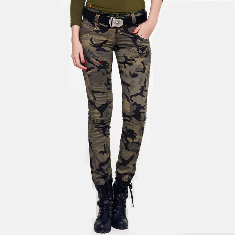 Battlefield outdoor clothing Camouflage women's pants tooling pants training pants stretch slim casual pants Military fan tactical pants