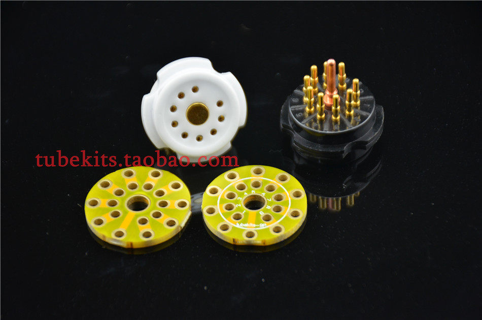 9 feet cmc vacuum tube seat steel porcelain tube seat conversion plate suitable for 12AX7 12AU7 6DJ8 Shen gold thickening