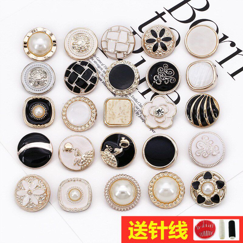 High-end men's and women's shirt chiffon children's cardigan Korean version pearl all-match small fragrant shirt skirt simple decorative buttons - Taobao