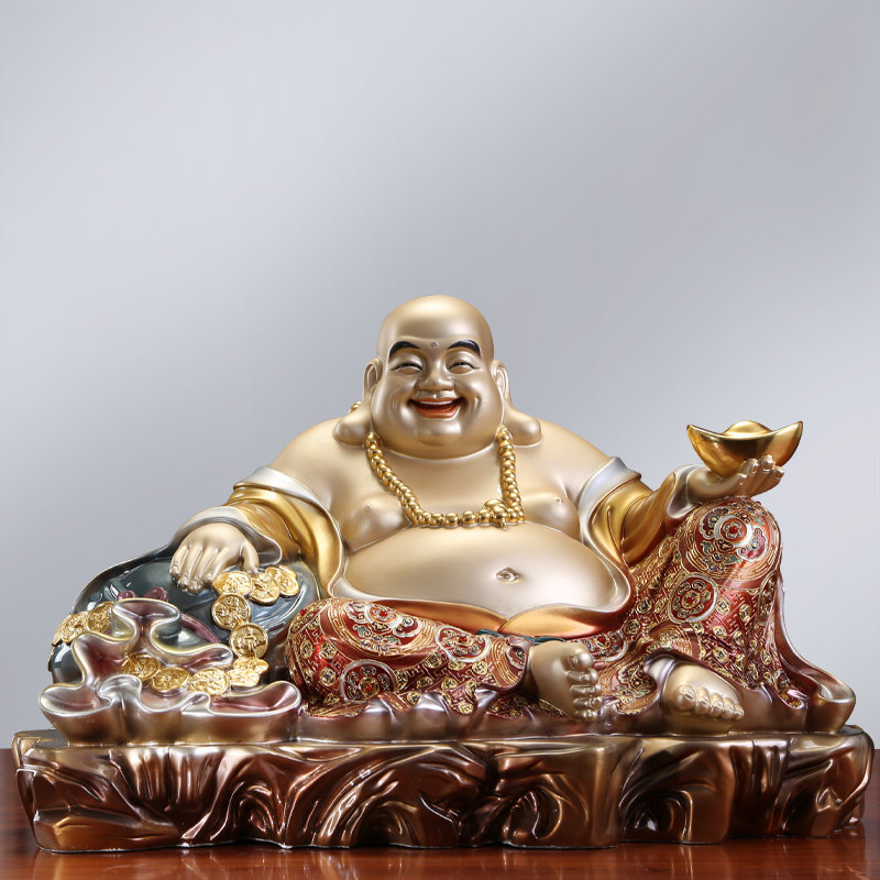 Pure bronze Maitreya Buddha statue dedicated to living room laughing Buddha ornaments future Buddha wide-body Buddha Maitreya bag Monk