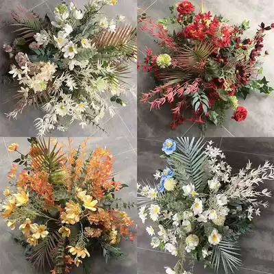 New wedding Gesang Road flower wedding simulation flower Roman column flower stage layout floral props