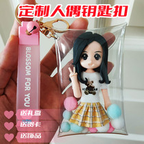 Soft Tao paparazzi key button live-action photo Custom personality Q version of the couple Lovers Cartoon Pendant 7 New Years Eve Gift