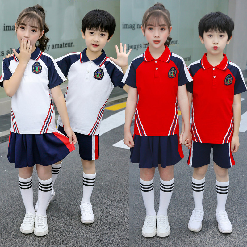 Summer Children Kindergarten Garden Clothing Summer Clothing Pure Cotton Short Sleeve Long Pants 1st Grade School Uniform Suit Elementary School Kids Class Clothing