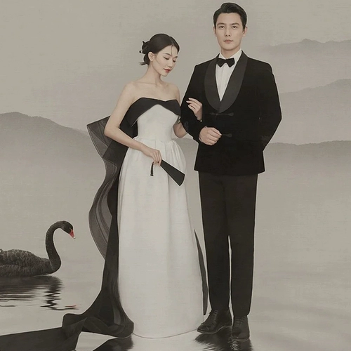 Ретро свадебное платье, китайский стиль, открытые плечи