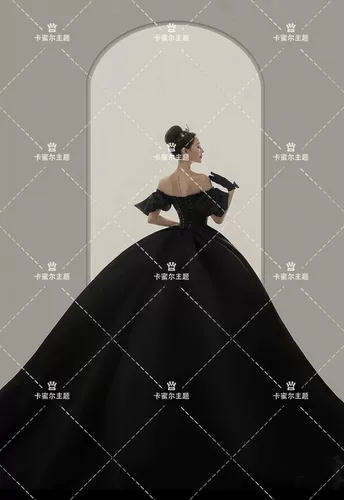 Ретро черное свадебное платье для влюбленных, открытые плечи, французский стиль