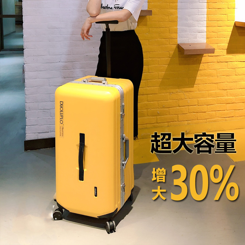 Luggage ins net red suitcase men and women oversized leather case 28 inch aluminum frame universal wheel trolley case tide