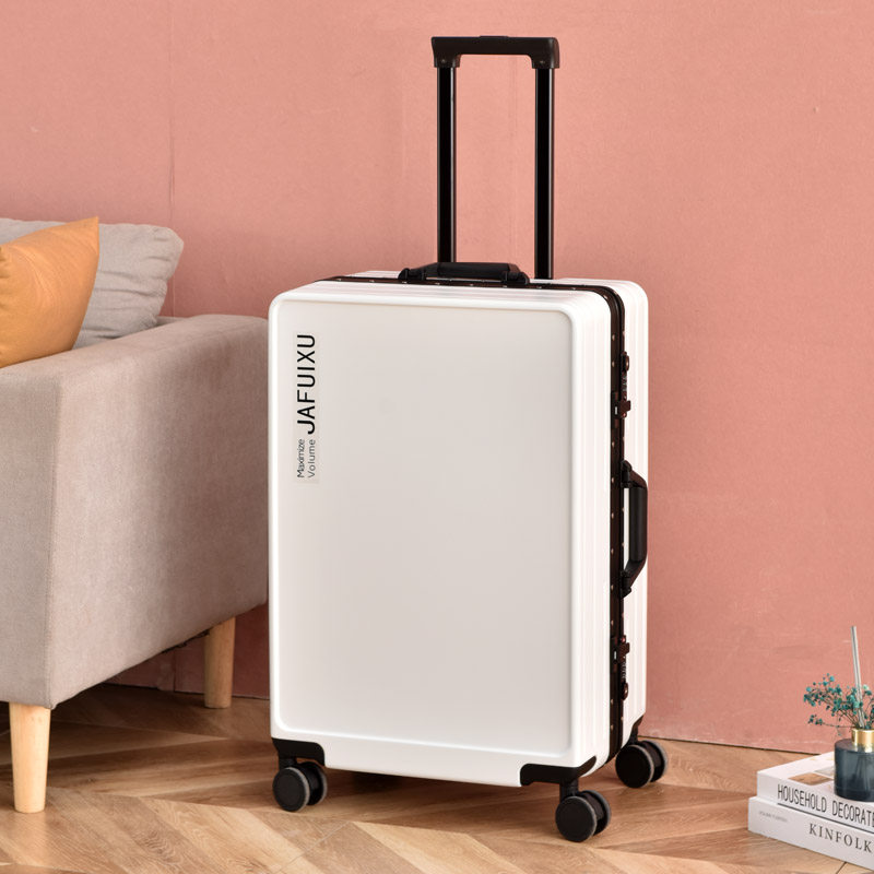 High-value luggage aluminum frame trolley case mute universal wheel travel boarding case ins leather case for boys and girls