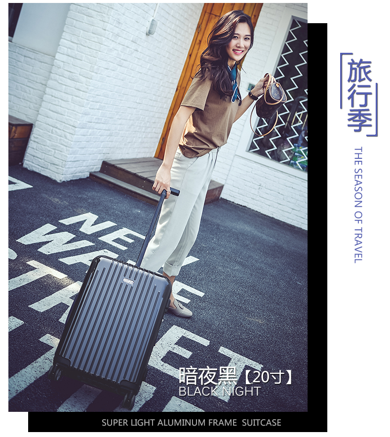 Duolun Paul vali phổ bánh xe vali nam và nữ xe đẩy trường hợp mật khẩu hộp 20 22 24 26 28 inch vali chính hãng