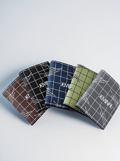 杰米路短款休闲运动帆布钱包男孩男士薄拉链皮夹学生钱包时尚卡包