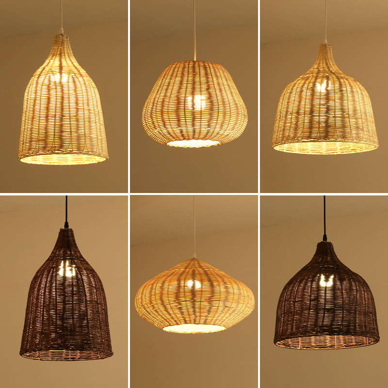 Net red dining room chandelier Nordic creative personality shop lamp living room bedroom corridor entrance bed rattan chandelier