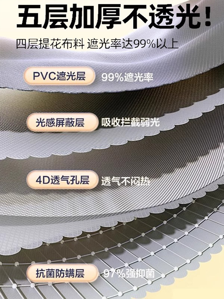 Class a Strong Blackout Mosquito Net for College Dormitory, Full Coverage 2025 New Model, Single Bed Bunk Bed, No Installation Required Bed Curtain a