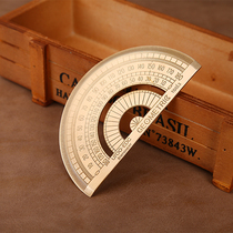 Qiang Yao retro vintage brass ruler Triangle ruler Protractor semicircle Student stationery supplies