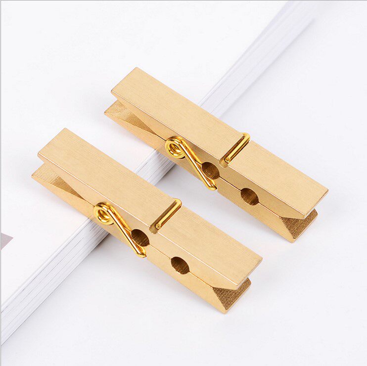 homein brass thickened brass stationery folder clip photo small clip bill clip decorative small clip