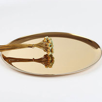 Qiangyao gold stainless steel large round table decoration thickened multi-color laser laser customized enterprise logo