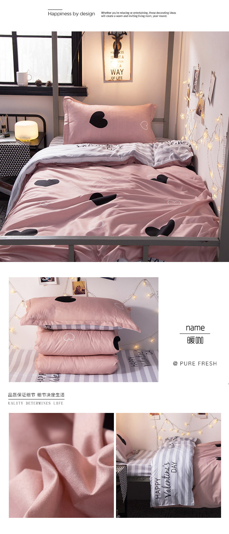 Phong cách Hàn Quốc đơn giản sang trọng retro sóng điểm nữ sinh viên ký túc xá chăn đơn tấm bìa bốn bộ chăn đôi 1,8m gối kèm chăn