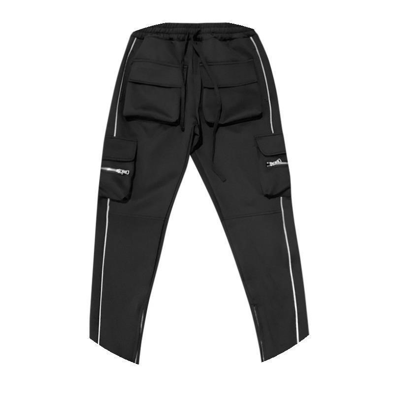 Foreign trade men's spring and autumn new sports pants men's casual pants tide brand loose straight tube reflective running training pants men
