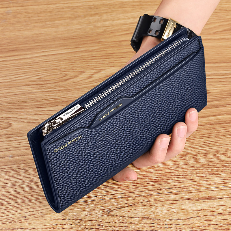 Royal Rafa Laurenma ball new men's long money wallet man genuine leather big capacity card bag multi-clamping leather wallet youth hand holding bag