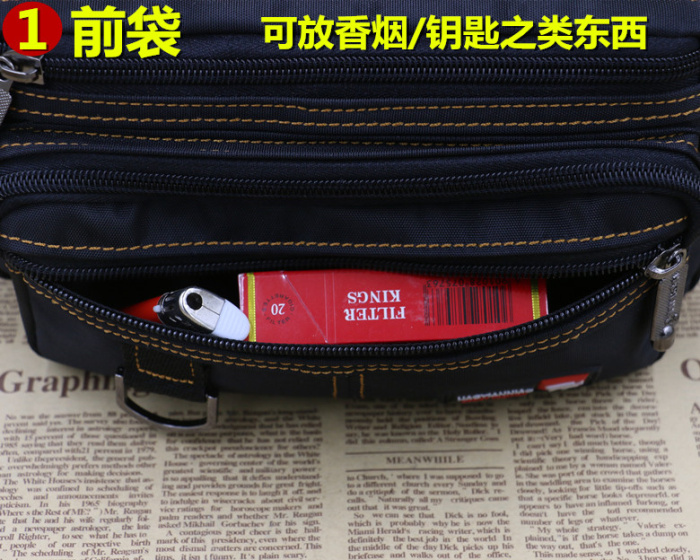 Unisex túi công suất lớn gói chuyển phát nhanh để làm kinh doanh để thu thập tiền thể thao ngoài trời túi đa chức năng túi Hàn Quốc túi đeo hông chạy bộ